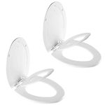 Mayfair NextStep2 Toilet Seat with Built-in Toddler Potty Training Seat, Slow Close, Easy Clean, Magnetic Removable Kids Seat, Elongated, White, 2-Pack