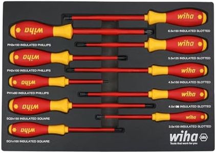 Wiha 32080 10 Piece Insulated SoftFinish Cushion Grip Screwdriver Tray Set
