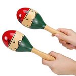 Professional Maracas, Wooden Rumba Shaker Rattle Latin Percussion Musical Instrument with Clear Sound for Adults Kids, Set of 2