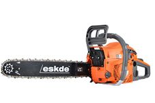 eSkde 58cc Petrol Chainsaw with 20" Bar and 2 Chains - Storage Bag, Tool Kit, Fuel Mixing Bottle, Bar Cover All Included. Powerful 3.4HP 2-Stroke Engine Suitable for Chopping logs and Cutting Trees.