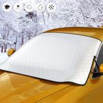 Yomisee Car Windscreen Cover, Car Windshield Cover for Winter Magnetic Windscreen Frost Protector Perfect Resists Snow Frost Ice Sun UV Dust Water, Fits Most Cars, SUV (183×116cm)