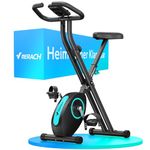 MERACH Folding Exercise Bike, Home Trainer with LCD Display, 16-Level Magnetic Resistance Foldable Stationary Exercise Bike, Comfortable Seat, Space-Saving, Capacity 136KG
