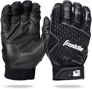 Franklin Sports MLB Batting Gloves - 2nd Skinz Youth Batting Gloves - Youth Baseball Batting Gloves - Youth S Black Batting Gloves - Youth Small