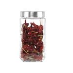 CELLO Qube Fresh Glass Storage Jar for Kitchen 1200 ml Transparent | Durable Fridge Safe Airtight Leadfree Toughened Glass Kitchen Storage Container Jars Set For Beans, Whole Grains Spices Dry Fruits