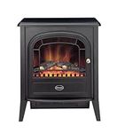 Dimplex Club Optiflame Electric Stove, Matt Black Free Standing Electric Fireplace with Artificial Logs, LED Flame Effect, 2kW Adjustable Fan Heater and Remote Control