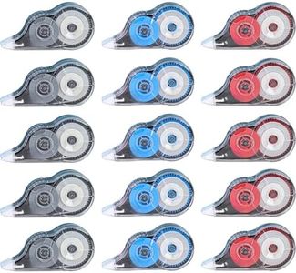 WISOPTUS 15PCS Correction Tape, 39.37ft Each, Fast, Clean, Opaque and Easy to Use Tear-Resistant Correction Tape Bulk Office or School Supplies, Blue, Red, Gray