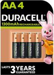 Duracell Battery Rechargeable Accu NiMH 1300 mAh AA Ref 81367177 [Pack 4]