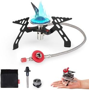 Alocs 2800W Backpacking Stove, Portable Camping Stove with Ignition, Mini Camp Stove with Butane Adapter, Foldable Gas Stove with Carry Bag for Outdoor Cooking, Hiking, Picnic, Emergency use