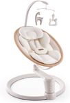 Harppa Weddell Signature Baby Swing for Infants and Newborns, Wood Beige
