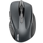 TECKNET Wireless Mouse (2.4G & BT5.0/3.0) Silent Mouse 4800 DPI Computer Mouse 6 Buttons Bluetooth Mouse, USB A Mouse Wide Compatibility - Grey