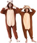 nmuauycu Unisex Adult Monkey Onesie Pajamas，Polar Fleece, Cosplay, Animal Onesie Halloween Costume, and Homewear