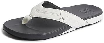 Reef Men's Cushion Phantom Flip-Flop, White/Charcoal, 10