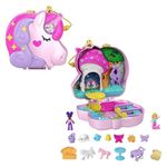 Polly Pocket Unicorn in Forest Wonder Theme, with 13 Accessories such as 2 Dolls (1 Mermaid), Tea Set and Unicorn Pets, Toy from 4 Years, HCG20