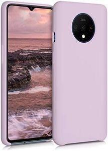 kwmobile Carcasa Compatible con OnePlus 7T Funda - Case TPU y Silicona antigolpes - Apto Carga inalámbrica - Malva Pastel