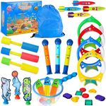 Yellcetoy Pool Toys for Kids, Swimming Pool Diving Toys with Storage Bag, Underwater Pool Toys Training Game for Kids Boys Girls Age 3-12