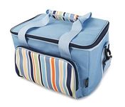 Greenfield Collection - 20L Foldable Cooler Bag, Lightweight Insulated Lunch Bag with Netting; Perfect Summer Beach Bags, Cool Bags Large for Beach, Camping and Picnics in Sky Blue