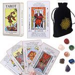 Sincerez Tarot Cards Deck For Beginners With Meanings On Them,Tarot Card With Guidebook Rider Waite Tarot Deck With Bag And Crystals