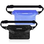 Flintronic Waterproof Pouch Bag with Adjustable Waist Strap, IP68 Waterproof Waist Bag Transparent Screen Touchable, Bum Bag for Beach Swimming Fishing Boating-2PCS