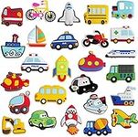 WISESTAR 26PCS Transports Rubber Refrigerator Magnets for Kids Toddlers Fridge Magnets for Whiteboard Educational Toy Tool School Learning Prize Birthday Gift Kitchen Decoration Souvenir