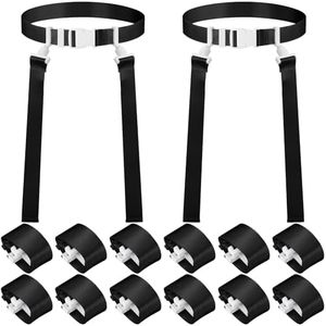 Peryiter 12 Player Flag Football Belts and Flags Set Adjustable Football Belt with 24 Flags for Kids Adult Outdoor Training(Black)