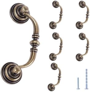 BubFolk Antique Drawer Pulls, 6Pcs Zinc Alloy Handles,3-1/4" Hole Center