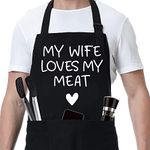 Fairy's Gift Funny Husband Apron - Men's Anniversary, Christmas, Birthday Gifts for Husband - Gifts for Him, Husband Gifts from Wife - Best Husband Anniversary, Manly Gifts for Men, Hubby, Black, One