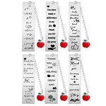 6PC Teacher Bookmark for Women Men Teacher Gifts 6PC Thank You Gift for Teacher Birthday Retirement Appreciation Leaving Gifts for Teacher Book Lovers Best Teacher Gift Present Keepsake