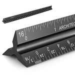 Architectural Scale Ruler, 12" Aluminum Architect Scale, Triangular Scale, Scale Ruler Black Ideal for Architects, Draftsman, Students, and Engineers