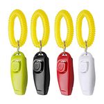 Symphonyw Dog Training Clickers, 4PCS Dog Whistle Clicker 2 in 1 Whistle and Clicker Pet Training Tools with Wrist Strap