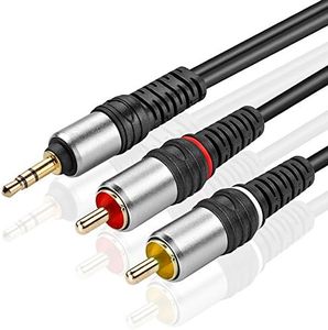 TNP 3.5mm to RCA Audio Cable - 35 Feet Gold Plated HiFi Sound Aux to RCA Cable Male to Male Stereo Audio Adapter Cable - 1/8 to RCA Stereo Cable for Smartphones, TV, Car Audio, Stereo Sound System