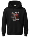 ADRO Hoodies for Men | Printed Hoodie for Men | Cotton Hoodie | Mens Hoodies | Sweatshirt for Men | Hooded Hoodie | H24-BCL-BL-L Black