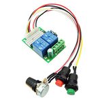 REES52 DC Motor Speed Controller PWM Speed Adjustable Reversible Button Switch DC Motor Driver Reversing 6V 12V 24V 28V 3A 80W- 1203BS