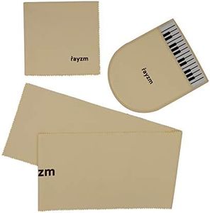 Rayzm Juego de cuidado de limpieza para teclado de piano, cubierta de teclado de piano antipolvo beige, paño para cubierta de teclas a prueba de humedad para piano de 88 teclas, paquete de 3