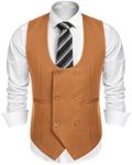 COOFANDY Men's Suit Vest Slim Fit Double Breasted Dress Vest Casual Business Formal Waistcoat