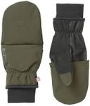 SEALSKINZ | Walpole | Water Repellent Cold Weather Convertible Leather Mitten | Magnetic Clasp Converts to Fingerless for Dexterity | Sheepskin Leather