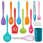 Herogo Kitchen Utensils Set, 22-Piece Silicone Cooking Utensils with Holder, Kitchen Tools Turner Spatula Spoon for Non-Stick Cookware, Heat Resistant & Non-Scratch, Dishwasher Safe (Multicolor)