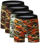 YOULEHE Men's Boxer Shorts Soft Bamboo Underwear Trunks Breathable Multipack (U020 (4 Pack Camo-Long legs-Open Fly), L)