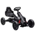 Aosom Go Kart for Kids, Pedal Car with Adjustable Seat, Forward, Backward, Handbrake, Shock Absorption for 3-8 Years, Black
