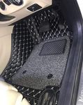 KVD AUTOZONE Extreme Leather Luxury 7D Car Floor Mat Compatible with Honda Brv Black + Silver (with 1 Year Warranty) - M02/7