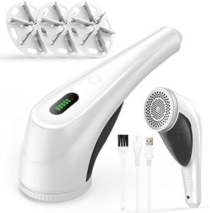 Fusselrasierer Elektrisch, mit LED-Anzeigen USB-Ladung Elektrisches Fusselentferner, 2 Höheneinstellungen, 3 Ersatzrasierklinge für Verschiedene Stoffe Fusselentferner Fusselfräse Perfekt für Familie