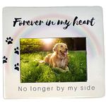 Pet Memorial Frame - No Longer by My Side Forever in My Heart - 4" x 6" Picture Frame for a Dog or a Cat