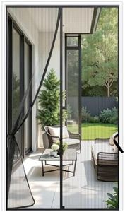 Sunolga 38 x 97 Inch Magnetic Screen Door, Fits Doors Size 36 x 96 Inch, Reinforced Polyester Screen Door Mesh with Full Frame Hook & Loop, Door Screen Magnetic Closure for Hands-Free