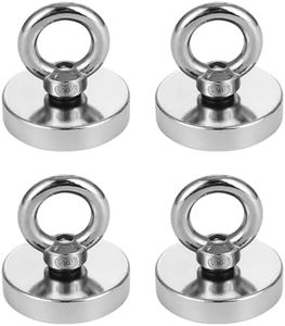 TIDEVAN 4 pièces Aimant Puissant 32KG Aimant en Néodyme Super Diamètre 32 mm Aimant de Peche Neodyme Super Puissant Super Forte Magnétique pour l'industrie et la Science Pêche Magnétique et Garage