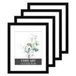 CORE ART 11x14 Black Picture Frame Display Pictures 8x10 with Mat or 11x14 without Mat, Gallery Photo Frames for Wall and Tabletop Display (Set of 4)