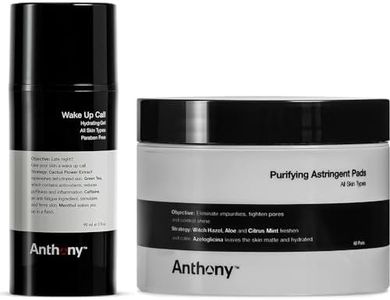 Anthony Refresh Duo Witch Hazel Pads Pore Cleaner: 60 Count, Purifying Astringent Cleansing Toner Pads and Wake Up Call