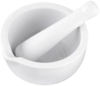 Fackelmann Mortero de Cocina de Cerámica, para Triturar Ajo, Pimienta, Perejil, Especias, Salsas y Aliños, Color Blanco, Apto para Lavavajillas, 11x6 cm 1 ud.