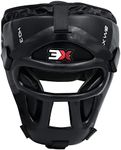 3X Sports Head Guard Boxing MMA Muay Thai, Removable Face Grill, Martial Arts Headgear for Full Face Protection, Kickboxing Taekwondo Karate BJJ Training Helmet, Ear Nose Mouth Protector