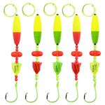 Skipaelf Catfish Rig Catfish Float Rigs,Catfishing Tackle Floats with Rattler Catfishing Equipment,5pcs Santee Cooper Rigs for Catfish Fishing 8/0 Circle Hooks