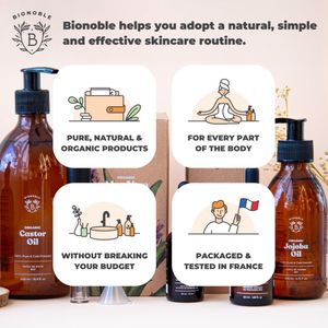 BIONOBLE Organic Castor Oil, Cold Pressed – 100% Pure, Hexane Free, 50ml