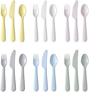 IKEA 18Pcs Baby/Toddler Cutlery Set, Pastel, BPA Free, FLATWARE